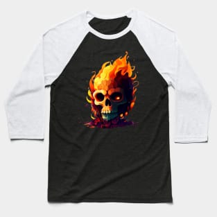 Fire skull Baseball T-Shirt